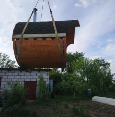 Купить баню бочку № 497 в Тайшете по цене от 381048 руб. цена в Тайшете от 381 048 руб.